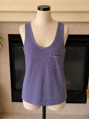 Nicole Miller navy blue Striped Scoop Neck Tank Top